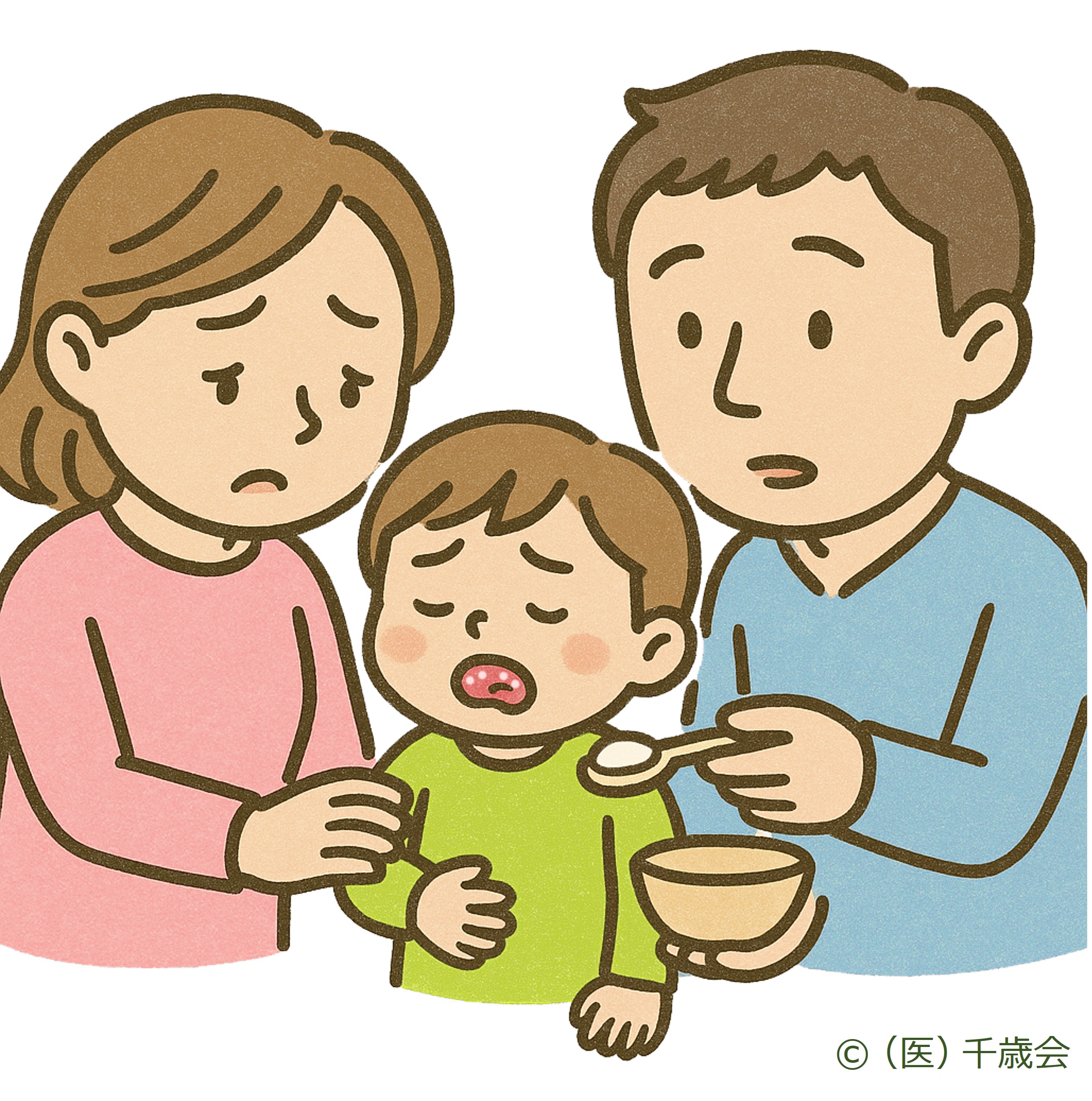 のどが痛い時の食事の挿絵