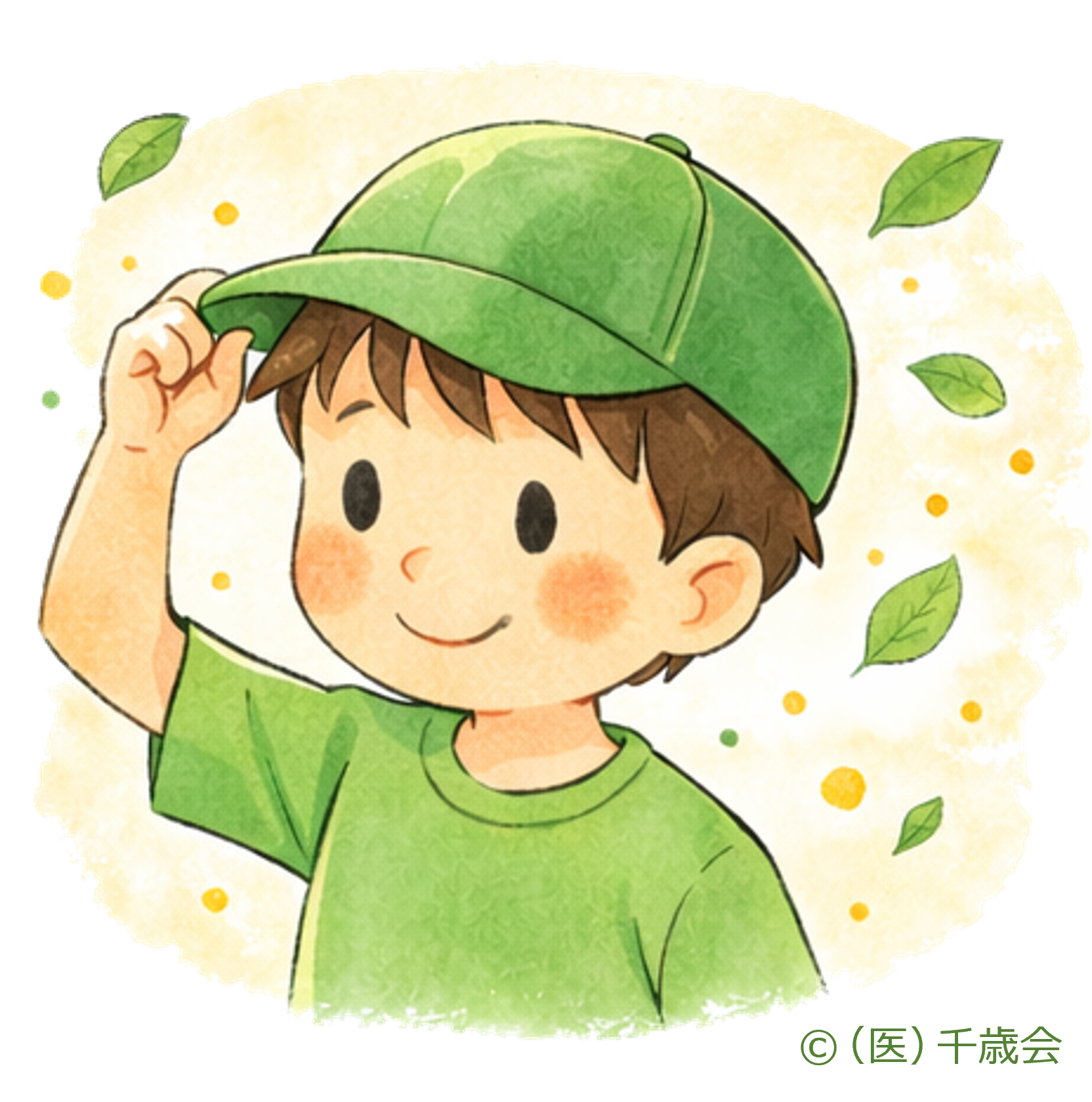 帽子をかぶるイラスト